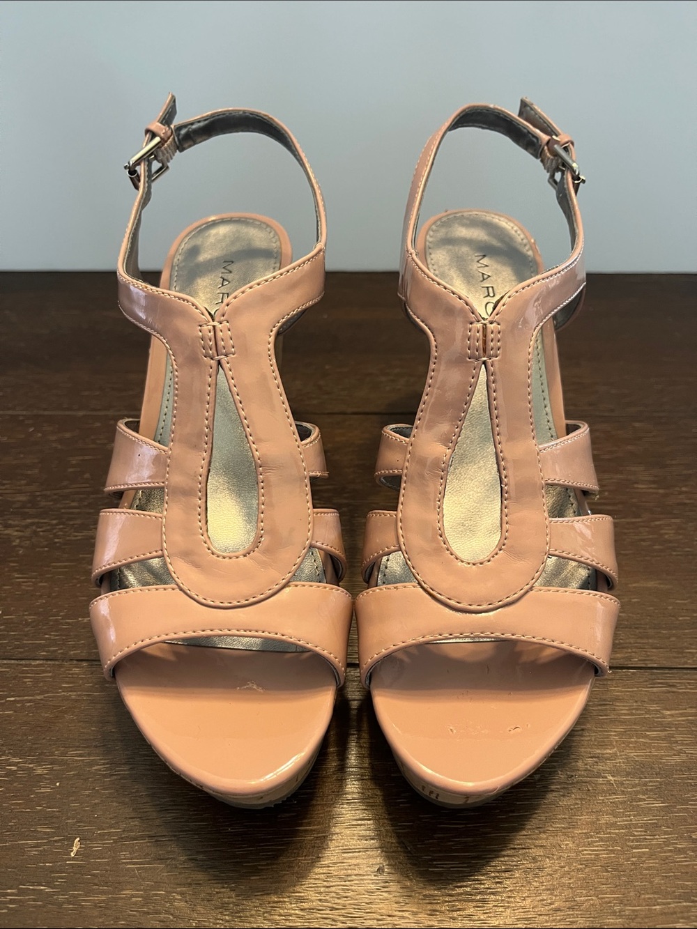 SUMMER CLEARANCE - Marc Fisher Blush Pink Strappy Wedge Sandals